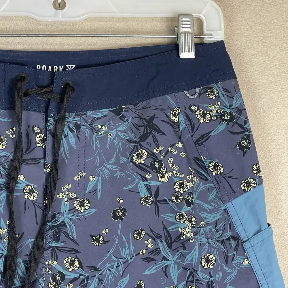 Roark Short Mens 28 Blue Floral The Boatman Drawstring Linerless‎ Boardshort 9